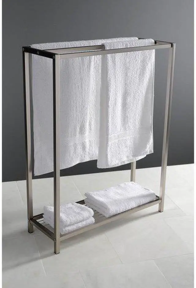 Alt view image 8 of 12 - Kingston Brass SCC8358 Modern Edenscape Freestanding Iron Towel Rack - Brushed Nickel