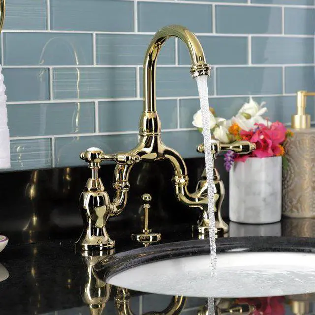 Alt view image 7 of 11 - Kingston Brass KS7992TAL Bridge Lavatory Faucet with Brass Pop-Up, Polished Brass