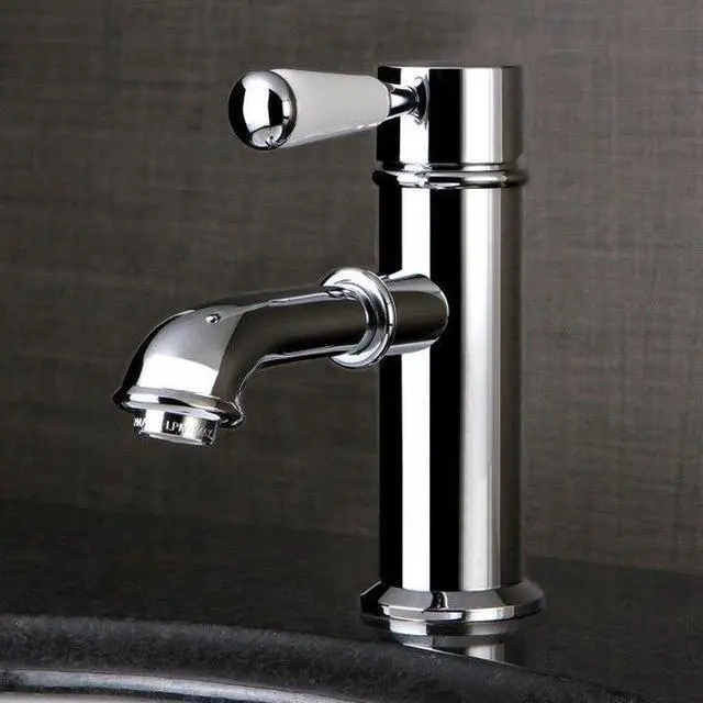 Alt view image 5 of 11 - kingston brass ks7411dpl single porcelain lever handle lavatory faucet with brass popup with 5" spout reach, polished chrome