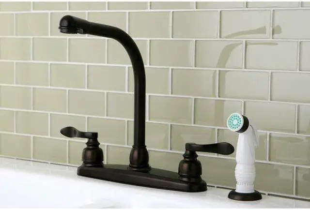 Alt view image 4 of 8 - Kingston Brass KB8755NFL NUWAVE FRENCH 8in Centerset High Arch Kitchen Faucet wi