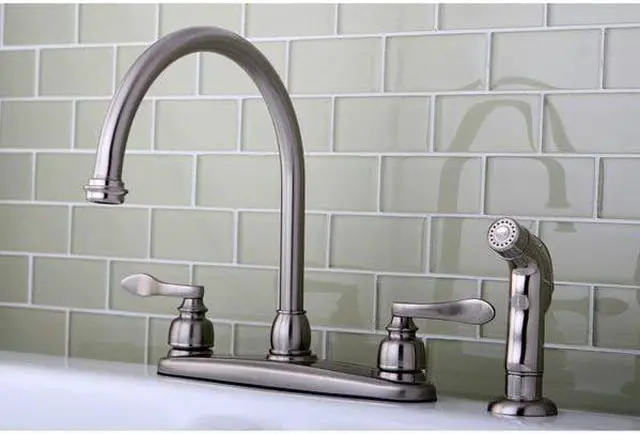 Alt view image 3 of 5 - Kingston Brass KB8798NFLSP NUWAVE FRENCH 8in Centerset Kitchen Faucet with Twin
