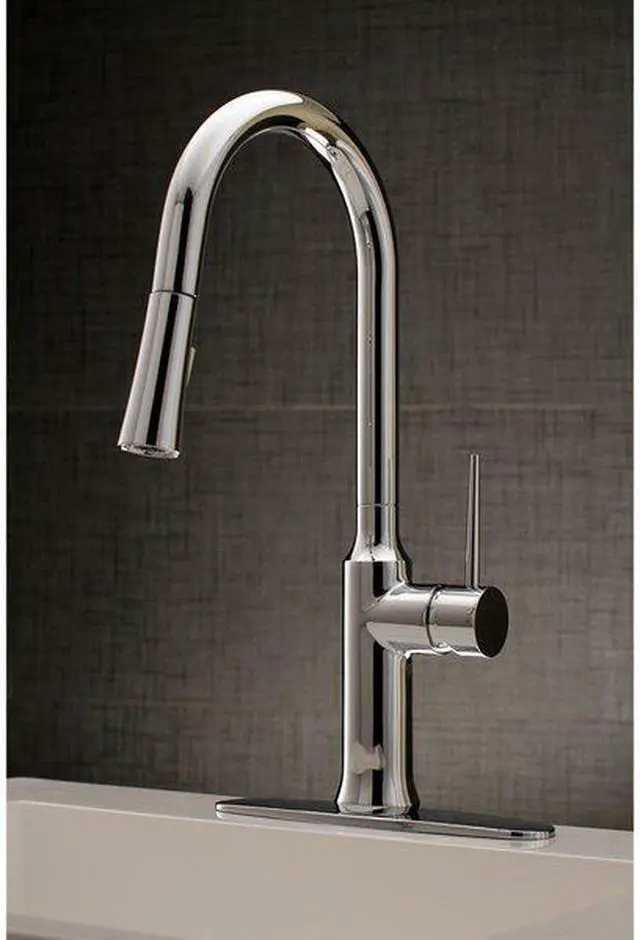 Alt view image 3 of 12 - Gourmetier LS2721NYL Single-Handle Pull-Down Kitchen Faucet, Polished Chrome