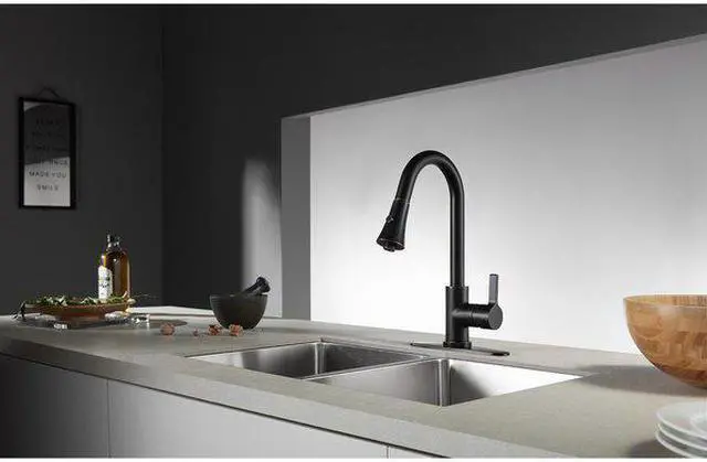 Alt view image 5 of 13 - Gourmetier LS8726CTL Modern Continental Single-Handle Pull-Down Kitchen Faucet - Naples Bronze