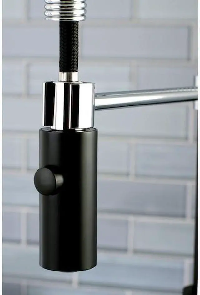 Alt view image 2 of 12 - Gourmetier LS8777CTL Continental Kitchen Faucet with Pull-Down Sprayer, Matte Black/Chrome