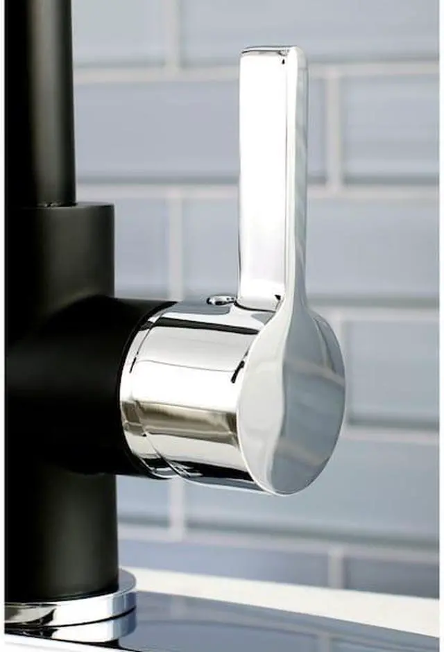 Alt view image 5 of 12 - Gourmetier LS8777CTL Continental Kitchen Faucet with Pull-Down Sprayer, Matte Black/Chrome