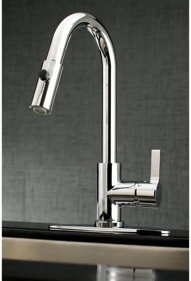 Alt view image 3 of 12 - Gourmetier LS8781CTL Continental Kitchen Faucet with Pull-Down Sprayer, Polished Chrome