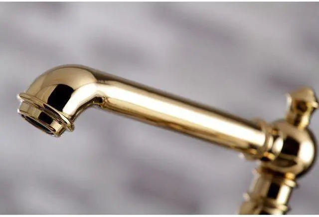 Alt view image 5 of 12 - Kingston Brass KS7272ALBS Kitchen Faucet with Side Sprayer, Polished Brass - 8.3125 x 6.875 x 14.125 in.