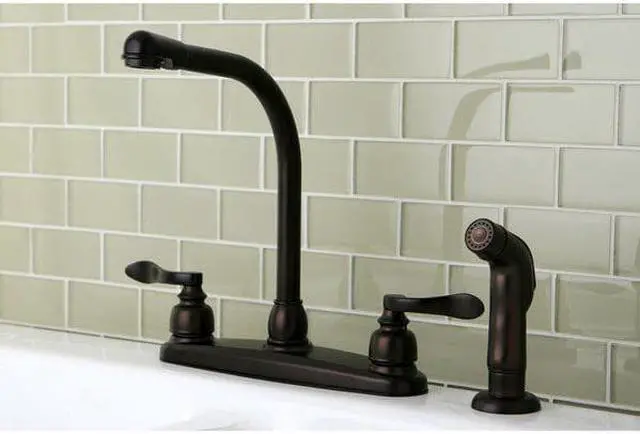 Alt view image 4 of 8 - Kingston Brass KB8755NFLSP NUWAVE FRENCH 8in Centerset High Arch Kitchen Faucet