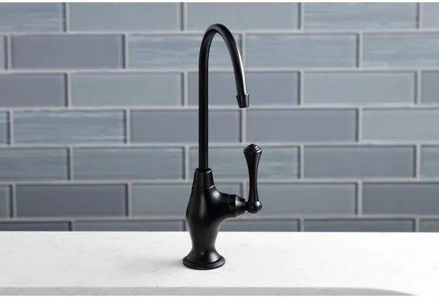 Alt view image 4 of 12 - Kingston Brass KS3190BL Vintage Single Handle Water Filtration Faucet, Matte Black