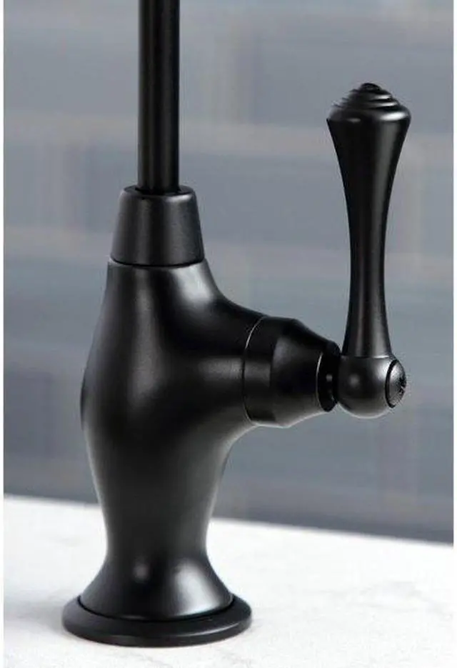 Alt view image 3 of 12 - Kingston Brass KS3190BL Vintage Single Handle Water Filtration Faucet, Matte Black