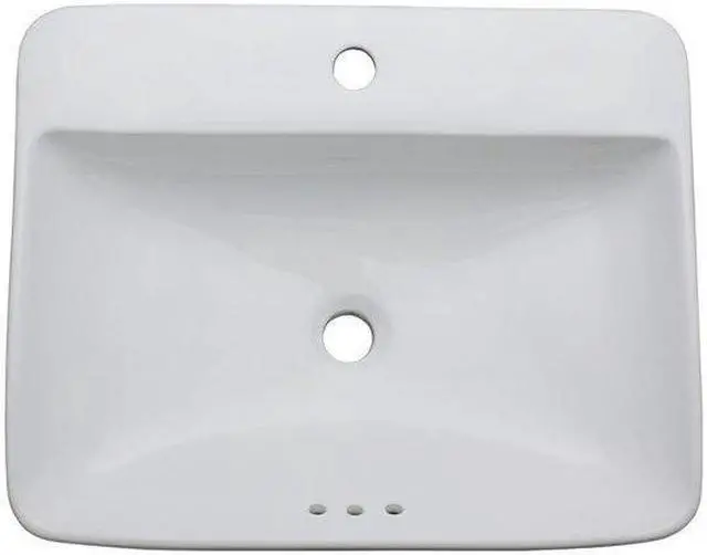 Alt view image 3 of 6 - FAUCETURE EV2318 EV2318 Century 23" Rectangular Ceramic Drop-In Bathroom Sink,