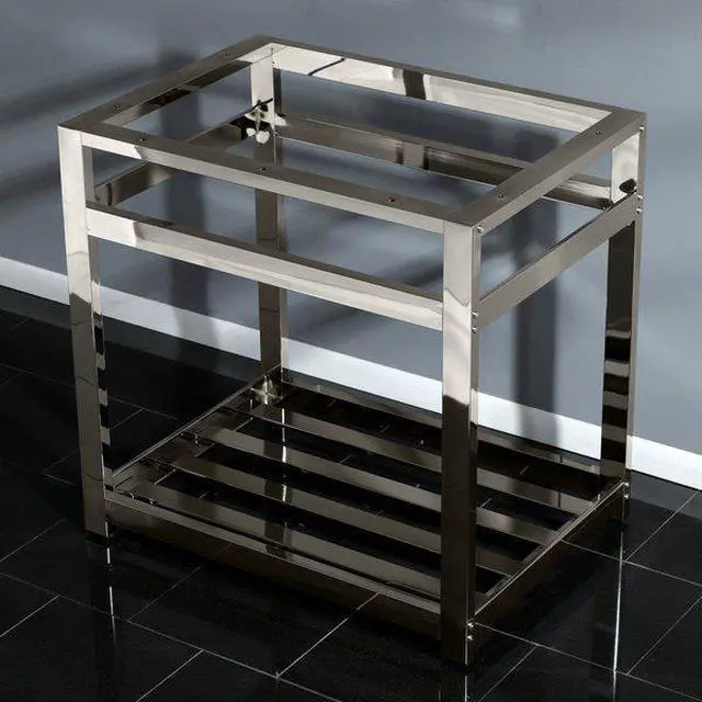 Alt view image 4 of 5 - Fauceture VSP3122A6 Modern 31 x 22 in. Steel Bathroom Console Sink Base - Polished Nickel