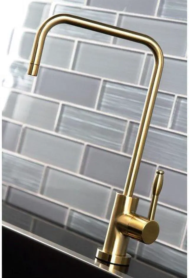 Alt view image 3 of 11 - Kingston Brass KS6197NKL Nustudio Modern Single-Handle Cold Water Filtration Faucet, Brushed Brass