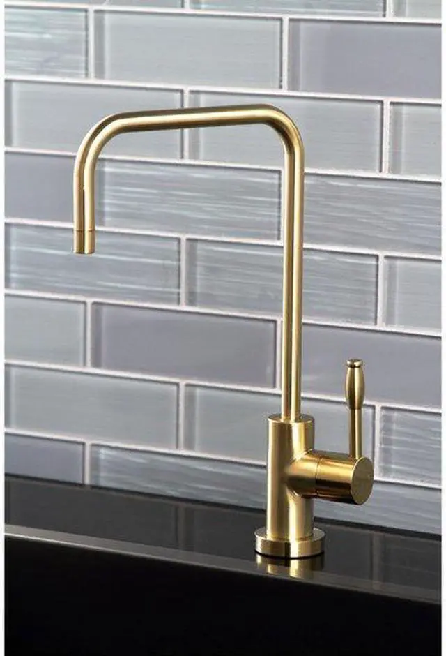 Alt view image 6 of 11 - Kingston Brass KS6197NKL Nustudio Modern Single-Handle Cold Water Filtration Faucet, Brushed Brass