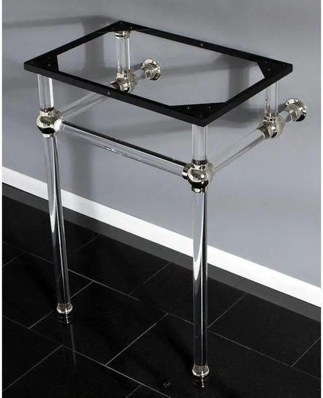 Alt view image 3 of 6 - Fauceture VAH282033PN Console Basin Holder with Acrylic Pedestal, Polished Nickel