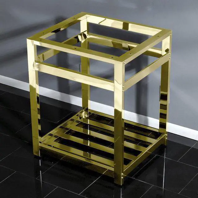 Alt view image 4 of 4 - Fauceture VSP2522A2 Modern 25 x 22 in. Steel Bathroom Console Sink Base - Polished Brass