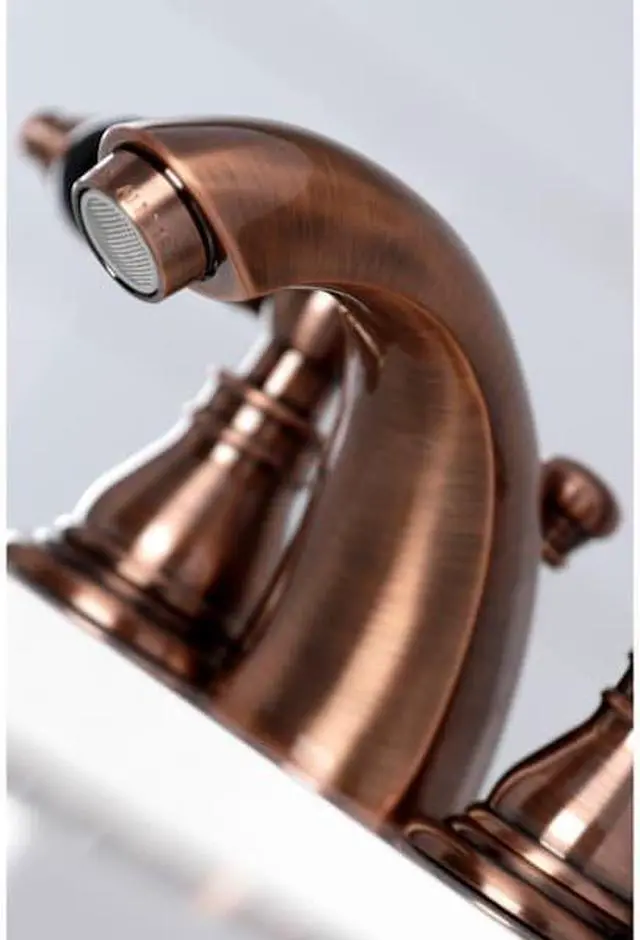 Alt view image 5 of 8 - Kingston Brass KB956AKL Duchess Widespread Bathroom Faucet with Plastic Pop-Up, Antique Copper