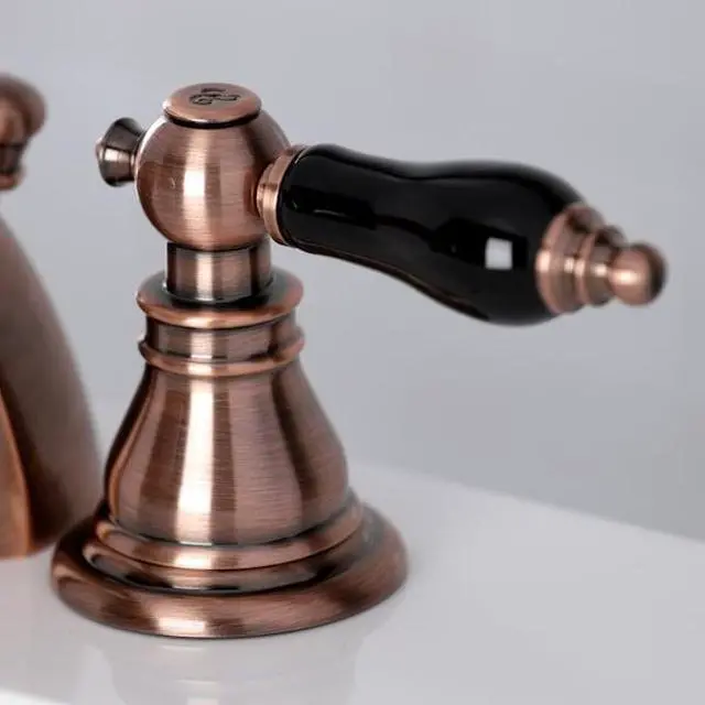 Alt view image 7 of 8 - Kingston Brass KB956AKL Duchess Widespread Bathroom Faucet with Plastic Pop-Up, Antique Copper