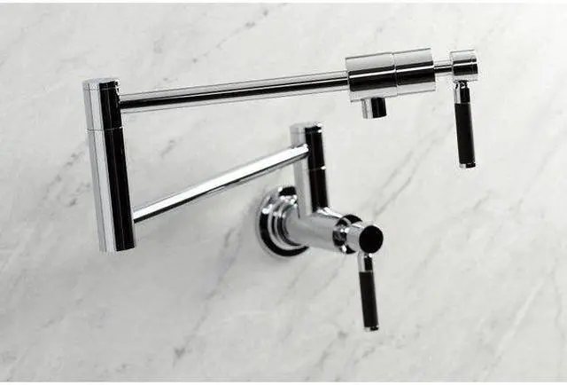 Alt view image 3 of 6 - KINGSTON BRASS KS4101DKL KS4101DKL Kaiser Wall Mount Pot Filler, Polished Chrome