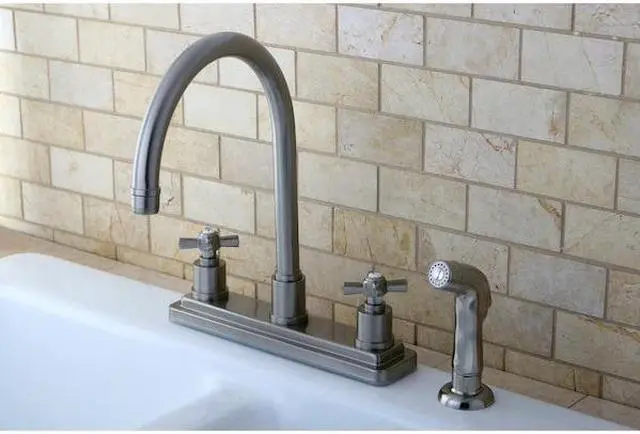 Alt view image 5 of 7 - Kingston Brass KS8798ZX Kingston Brass Millennium 8 in. Centerset Kitchen Faucet, Satin Nickel