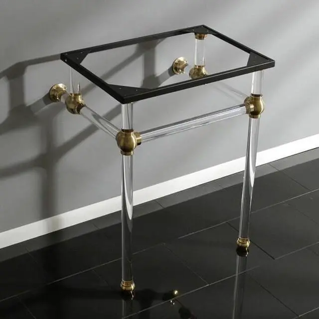 Alt view image 3 of 6 - Fauceture VAH242030SB Console Basin Holder with Acrylic Pedestal, Brushed Brass