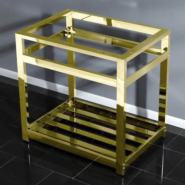 Alt view image 4 of 4 - Fauceture VSP3122A2 Modern 31 x 22 in. Steel Bathroom Console Sink Base - Polished Brass