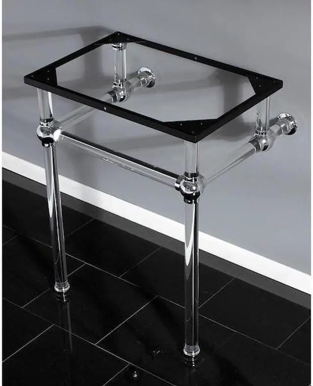 Alt view image 3 of 4 - Fauceture VAH242030C Console Basin Holder with Acrylic Pedestal, Polished Chrome