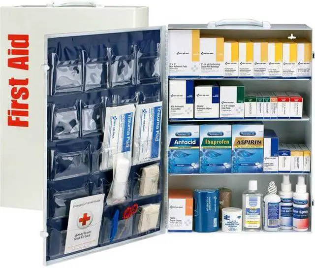 Alt view image 13 of 15 - First Aid Only - 90576 - First Aid Kit, Cabinet, Metal Case Material, General Purpose, 150 People Served Per Kit
