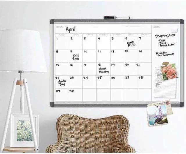 Alt view image 12 of 12 - PINIT Magnetic Dry Erase Calendar Board, 36 x 36 Inches, Silver Aluminum Frame UBR2902U0001