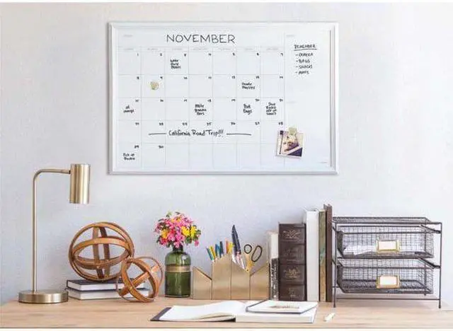 Alt view image 12 of 12 - U Brands Magnetic Dry Erase Calendar 40 x 30 Inches White Décor Frame 2918U00-01
