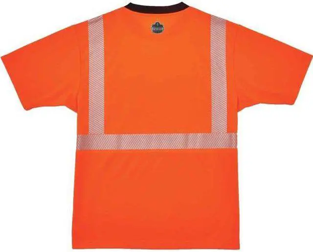 Alt view image 2 of 2 - ERGODYNE 8280BK Short Sleeve Hi-Vis Black Bottom T-Shirt, Polyester Breathable