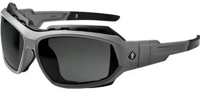 Alt view image 7 of 9 - Ergodyne 56133 Skullerz Loki Safety Glass/Goggle, Matte Gray Frame/Smoke Lns, Af,Nylon/Polycarb