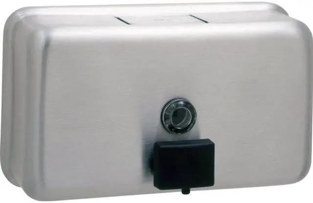 Alt view image 12 of 12 - Bobrick ClassicSeries Surface-Mounted Liquid Soap Dispenser Horizontal 40 oz Metal 2112