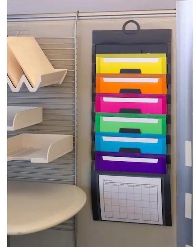 Alt view image 16 of 20 - Smead Organizer,Wall,6pckt,Gy 92060