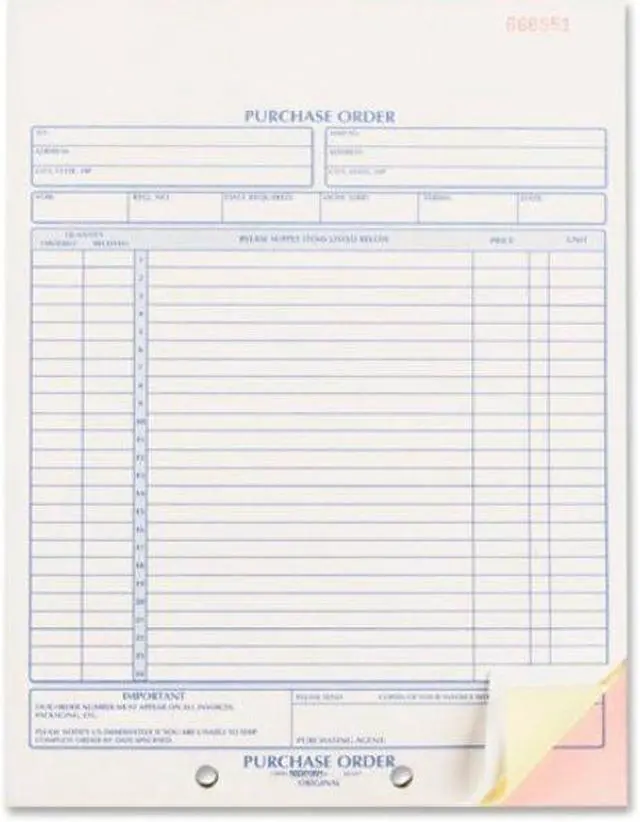 Alt view image 11 of 13 - Purchase Order Book, 8 1/2 X 11, Letter, Three-Part Carbonless, 50 Sets/book