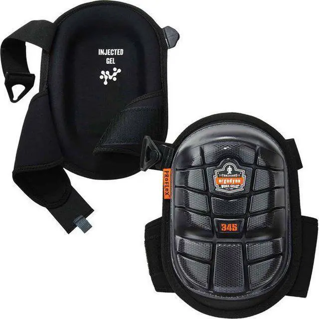 Alt view image 4 of 4 - ERGODYNE 345 Knee Pad, Hard Shell, Gel, Foam Pad, Rubber Cap, Clip Closure, 2