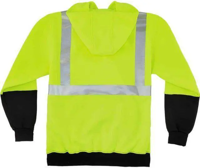 Alt view image 2 of 2 - GLOWEAR BY ERGODYNE 8293 Sweatshirt,Lime,Class 2,Black Front,5XL
