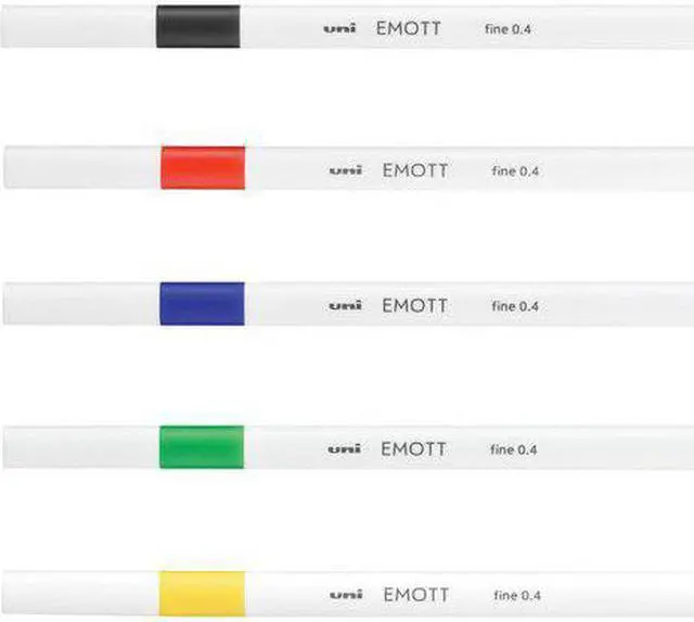 Alt view image 6 of 14 - Uni-ball EMOTT Porous Point Pens Fine 0.4 mm Assorted Ink 5 Pack 24828
