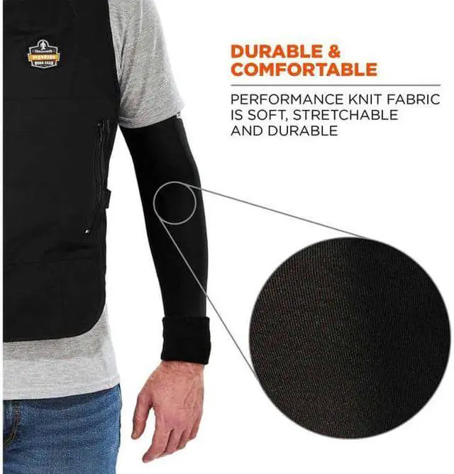 Alt view image 3 of 4 - ERGODYNE 6690 Protective Sleeve, 16 9/10 in Length, Black, 1 PR