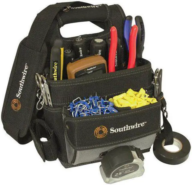 Alt view image 10 of 11 - southwire tools & equipment bagesp electrician's shoulder pouch tool carrier