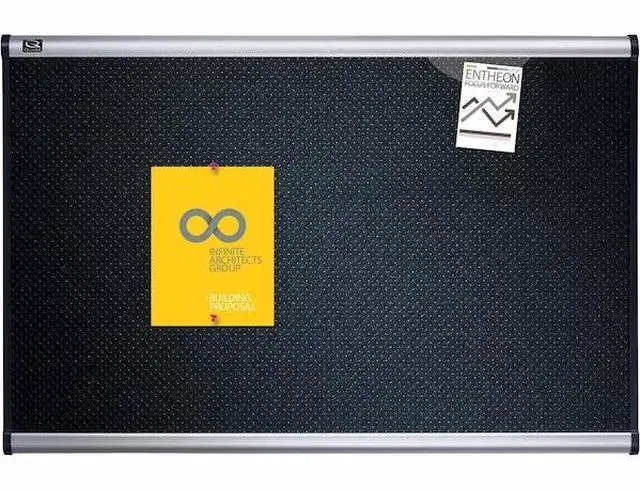 Alt view image 14 of 20 - Quartet Embossed Bulletin Board Hi-Density Foam 48 x 36 Black Aluminum Frame