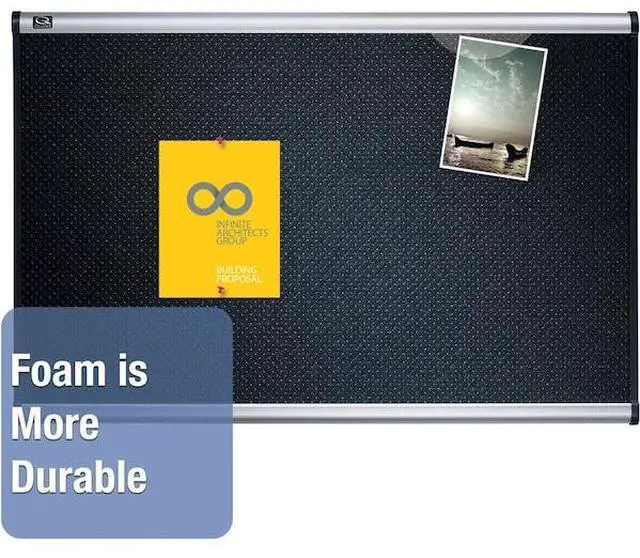 Alt view image 15 of 20 - Quartet Embossed Bulletin Board Hi-Density Foam 48 x 36 Black Aluminum Frame