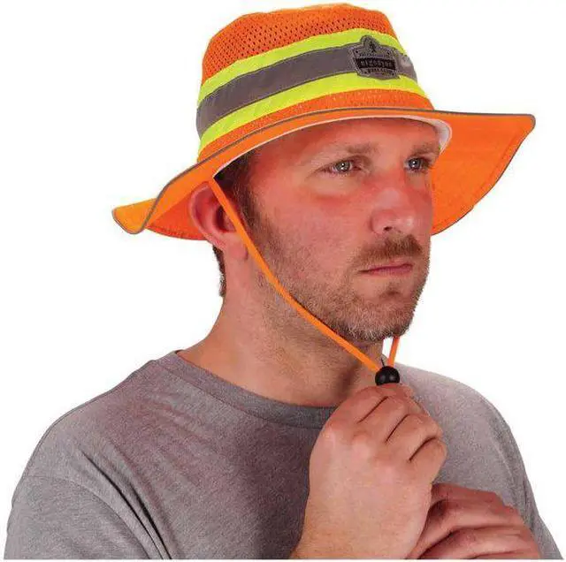 Alt view image 3 of 8 - Ergodyne GloWear 8935 Class Headwear Hi-Visibility Ranger Hat Orange Small