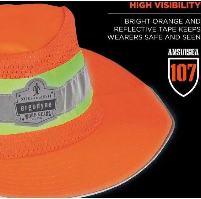 Alt view image 4 of 8 - Ergodyne GloWear 8935 Class Headwear Hi-Visibility Ranger Hat Orange Small