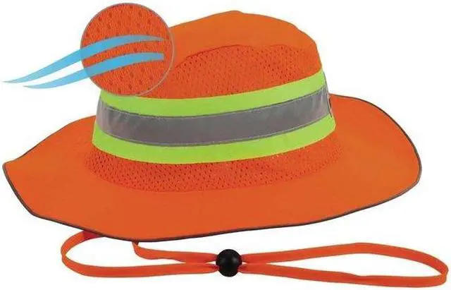 Alt view image 5 of 8 - Ergodyne GloWear 8935 Class Headwear Hi-Visibility Ranger Hat Orange Small