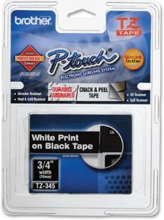 Alt view image 18 of 20 - BROTHER INTERNATIONAL CORPORAT TZE-345 LABEL,.75 WHT-BLK