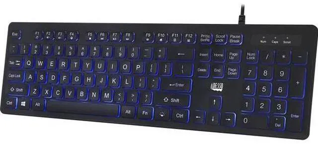 Alt view image 12 of 20 - ADESSO AKB-139EB ADESSO 2X LARGE PRINT , ON AND OFF ILLIMINATED BACKLIGHT USB KEYBOARD, INTERNE