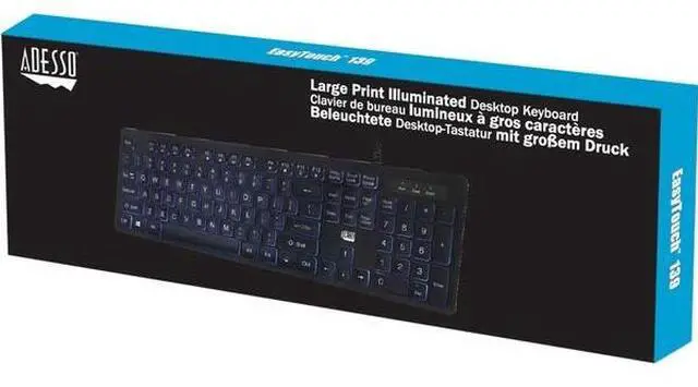 Alt view image 15 of 20 - ADESSO AKB-139EB ADESSO 2X LARGE PRINT , ON AND OFF ILLIMINATED BACKLIGHT USB KEYBOARD, INTERNE