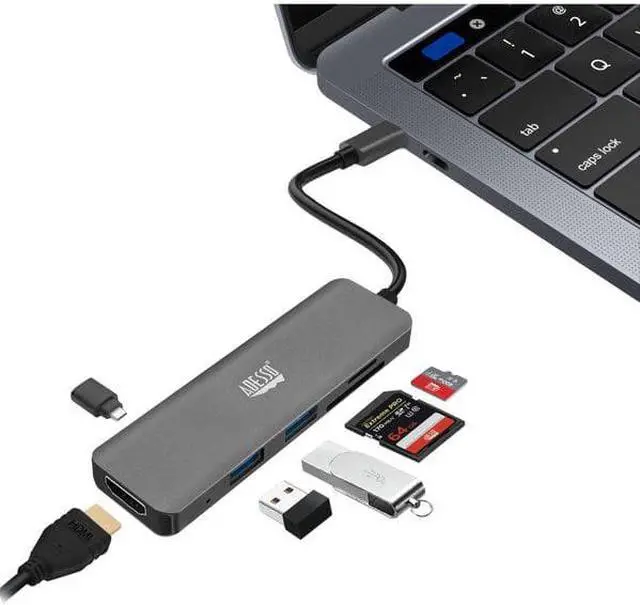 Alt view image 15 of 20 - Adesso 6-in-1 USB-C Multi-Port Docking Station TAA Compliant AUH4020