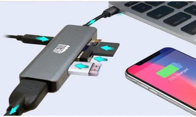 Alt view image 14 of 20 - Adesso 6-in-1 USB-C Multi-Port Docking Station TAA Compliant AUH4020